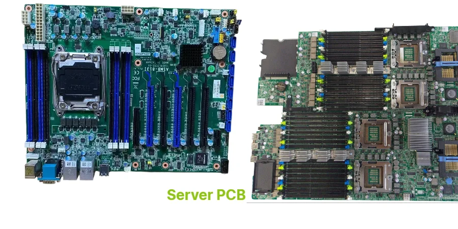 Server backplane PCB undergoing inspection