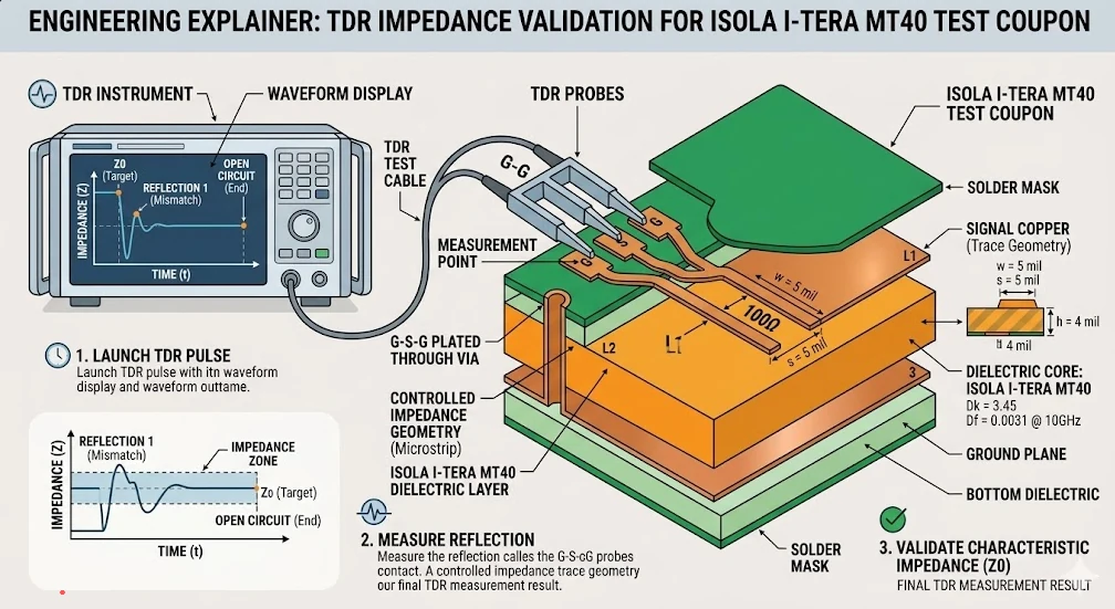 TDR validation on Isola controlled-impedance coupon